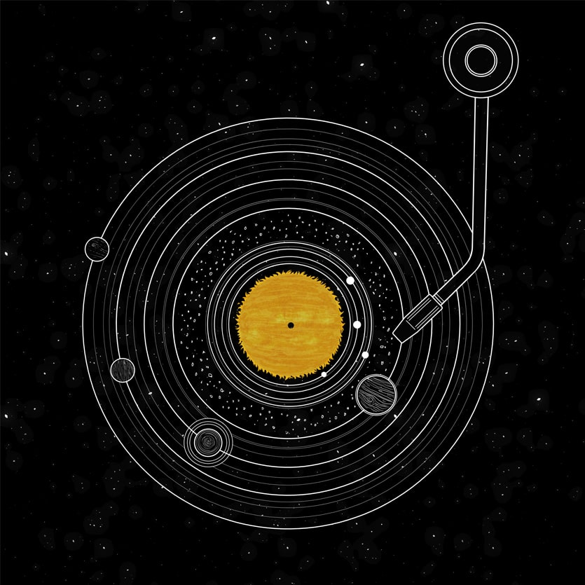 View of a stellar system as a vinyl record, by Alan Bao (alanbao.com)
